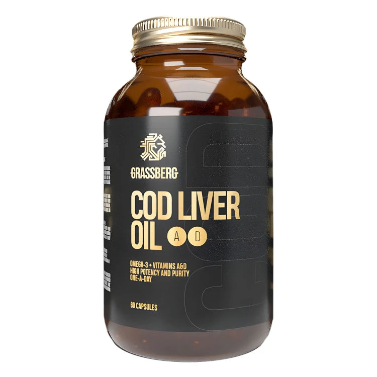 GRASSBERG Cod Liver Oil + Vitamin A & D 60 Capsules