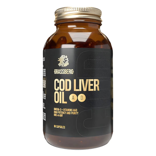 GRASSBERG Cod Liver Oil + Vitamin A & D 60 Capsules