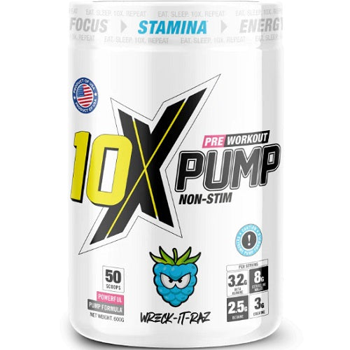 10X Athletic Pump Non Stim Pre - Workout 600g