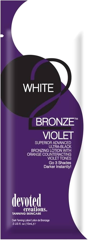 DEVOTED CREATIONS White 2 Bronze VIOLET Superior Advanced Ultra Black Bronzing Lotion 15ml