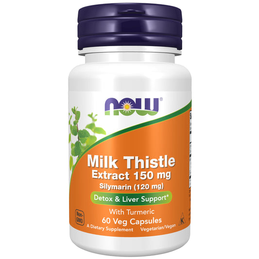 NOW FOODS Milk Thistle Extract with Turmeric 150mg 60 Veg Capsules