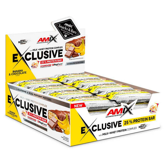 Amix Exclusive 25% Protein Bar box 24 x 40g Banana & Chocolate