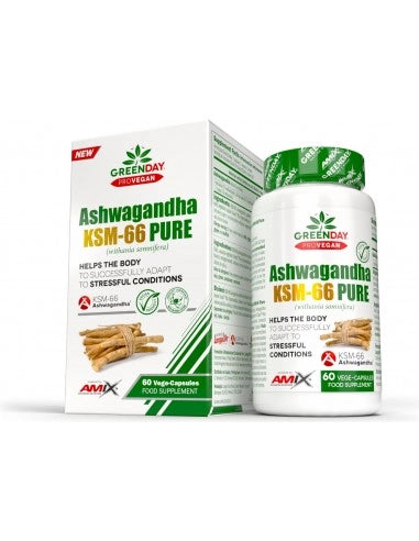 Amix GreenDay PROVEGAN Ashwagandha KSM - 66 Pure 60 Vege Capsules