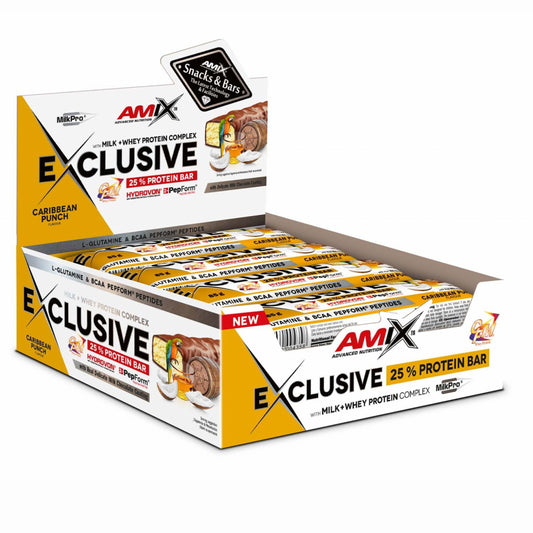 Amix Exclusive Protein Bar Box 12 x 85g Peanut Butter Cake