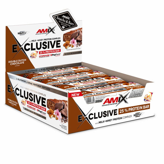 Amix Exclusive Protein Bar Box 12 x 85 g Double Dutch Chocolate