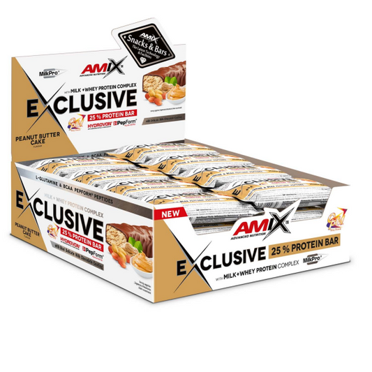 Amix Exclusive Protein Bar Box 24 x 40g Peanut Butter Cake