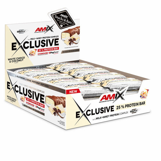 Amix Exclusive Protein Bar Box 24 x 40g White Chocolate & Coconut