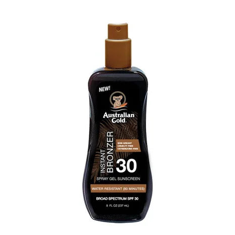 Australian Gold SPF 30  Spay Gel With Instant Bronzer 237ml