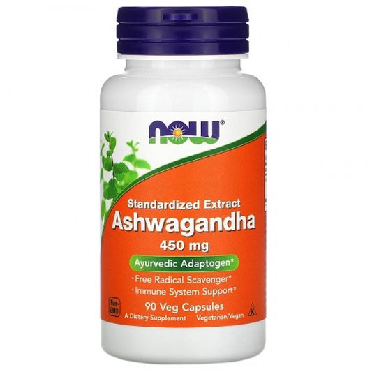 NOW FOODS Ashwagandha 450mg 90 Veg Capsules