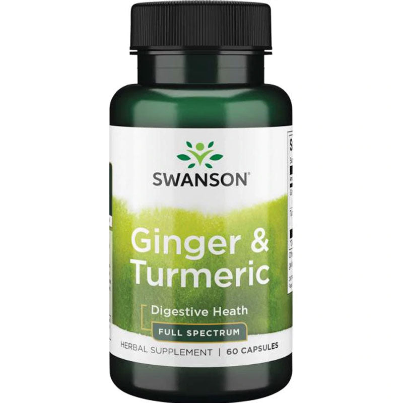 Swanson Full Spectrum Ginger & Turmeric 2 in 1 Formula 60 Capsules