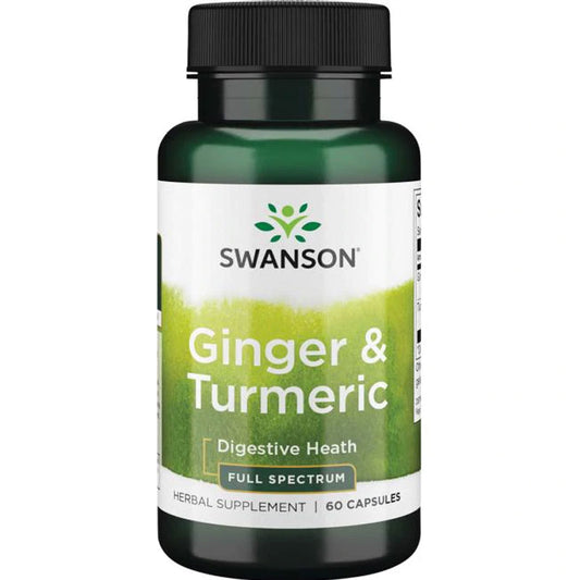 Swanson Full Spectrum Ginger & Turmeric 2 in 1 Formula 60 Capsules