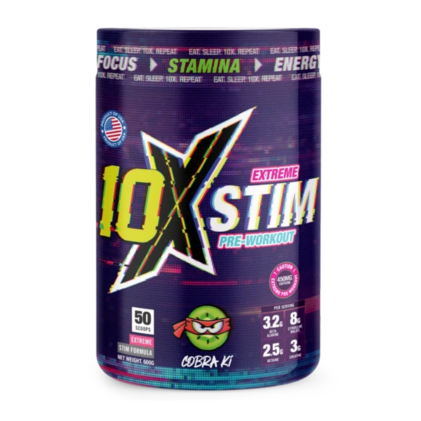 10X Athletic Extreme Stim Pre - Workout 600g