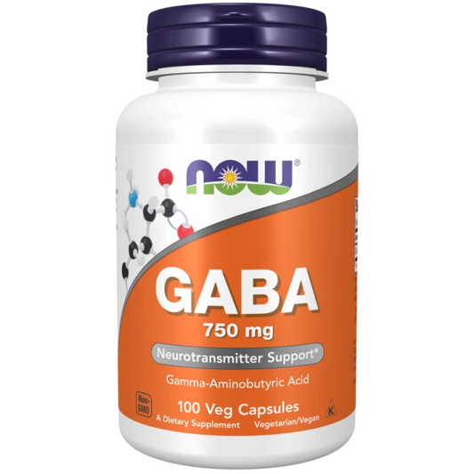 NOW FOODS Gaba 750 mg 100 Veg Capsules