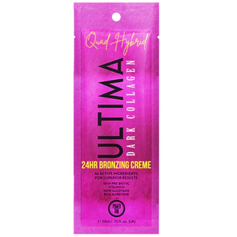Power Tan Quad Hybrid Ultima Dark Collagen Tanning Cream 24HR Bronzer 20ml