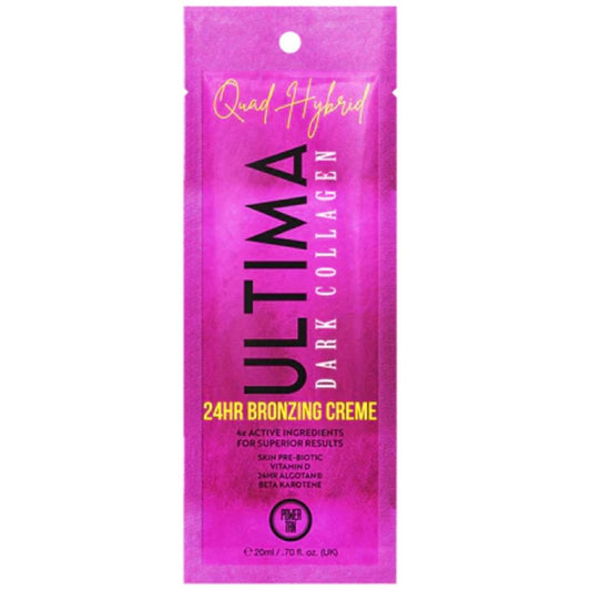 Power Tan Quad Hybrid Ultima Dark Collagen Tanning Cream 24HR Bronzer 20ml