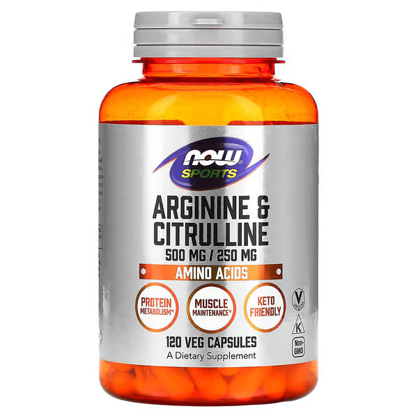 NOW FOODS  Arginine & Citrulline 120 Veg capsules
