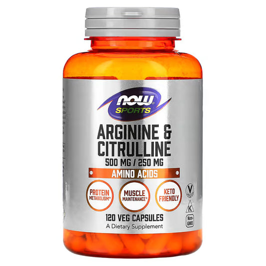 NOW FOODS  Arginine & Citrulline 120 Veg capsules