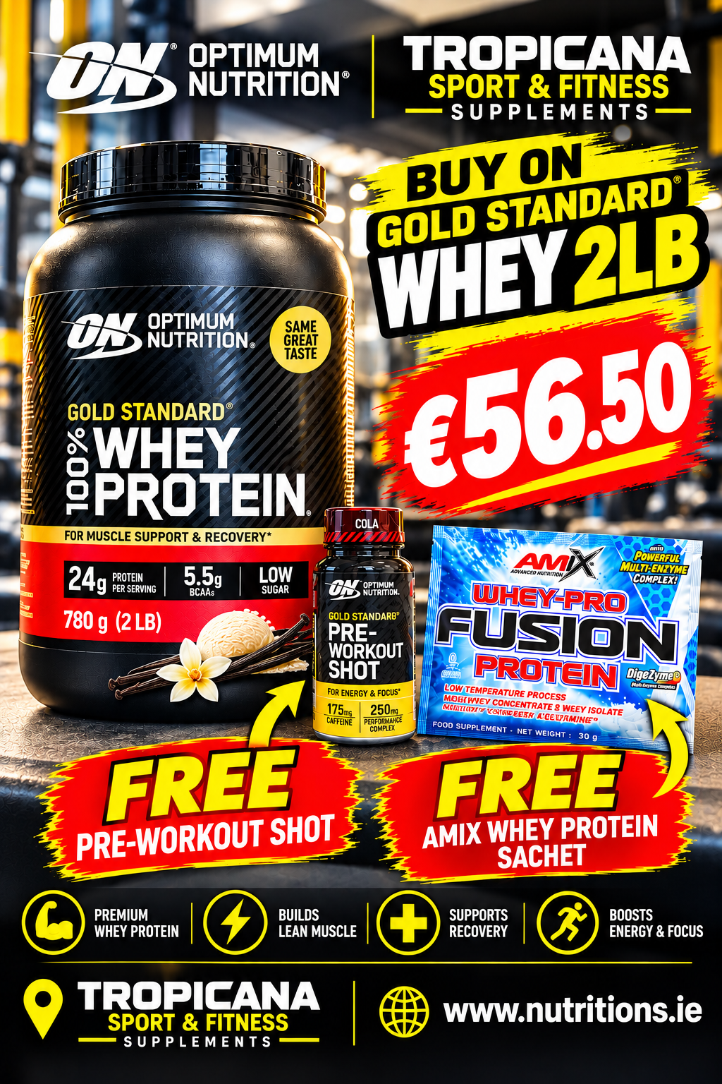 💪 Optimum Nutrition Gold Whey Protein Package Deal