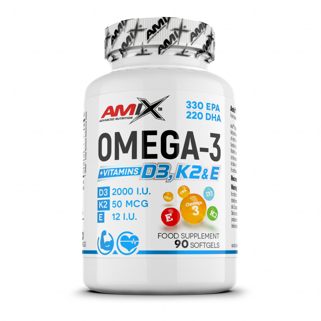AMIX NUTRITION Omega 3 D3, K3 + E 90 softgels
