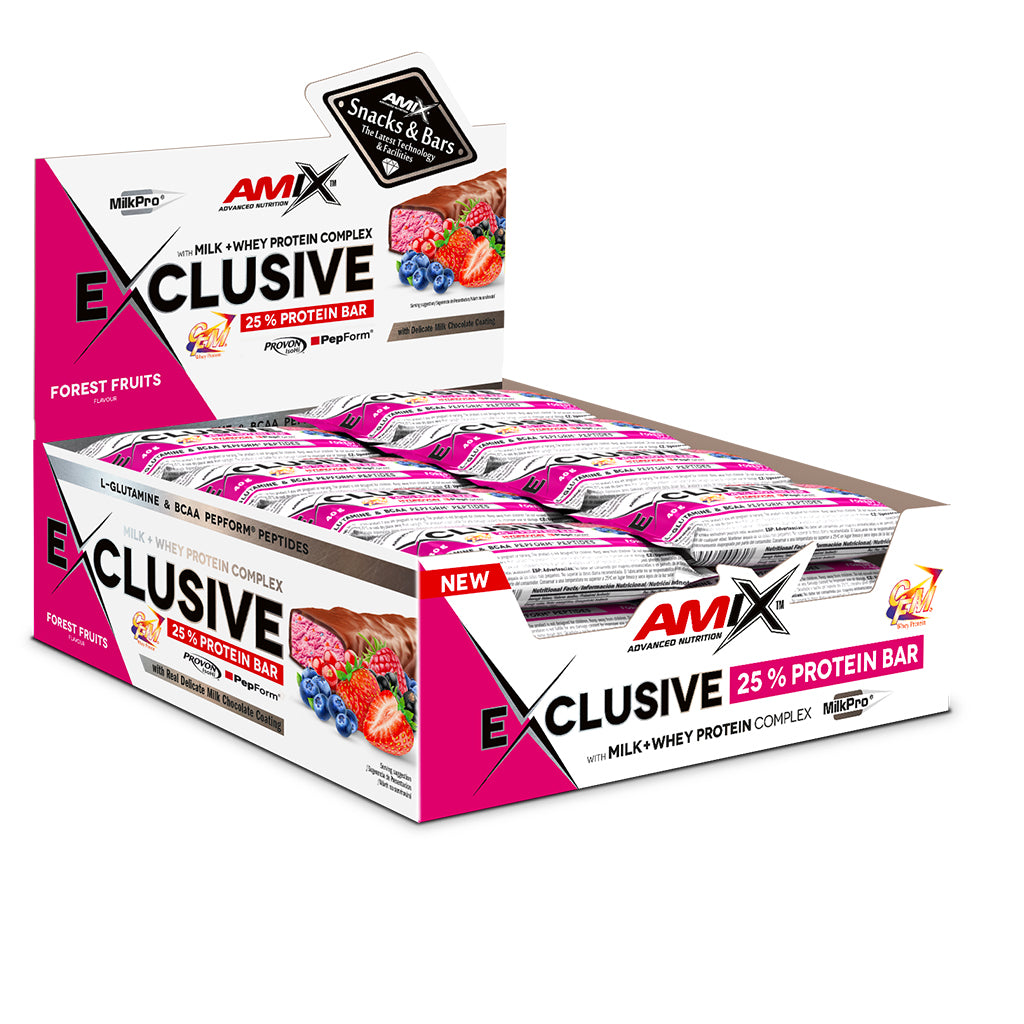 Amix Exclusive Protein Bar Box 12 x 85g Forest Fruit