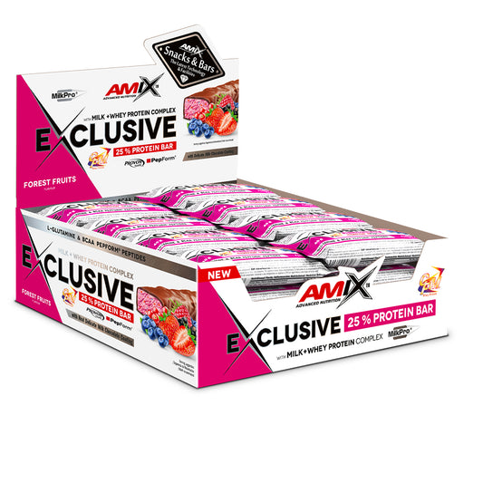 Amix Exclusive Protein Bar Box 12 x 85g Forest Fruit
