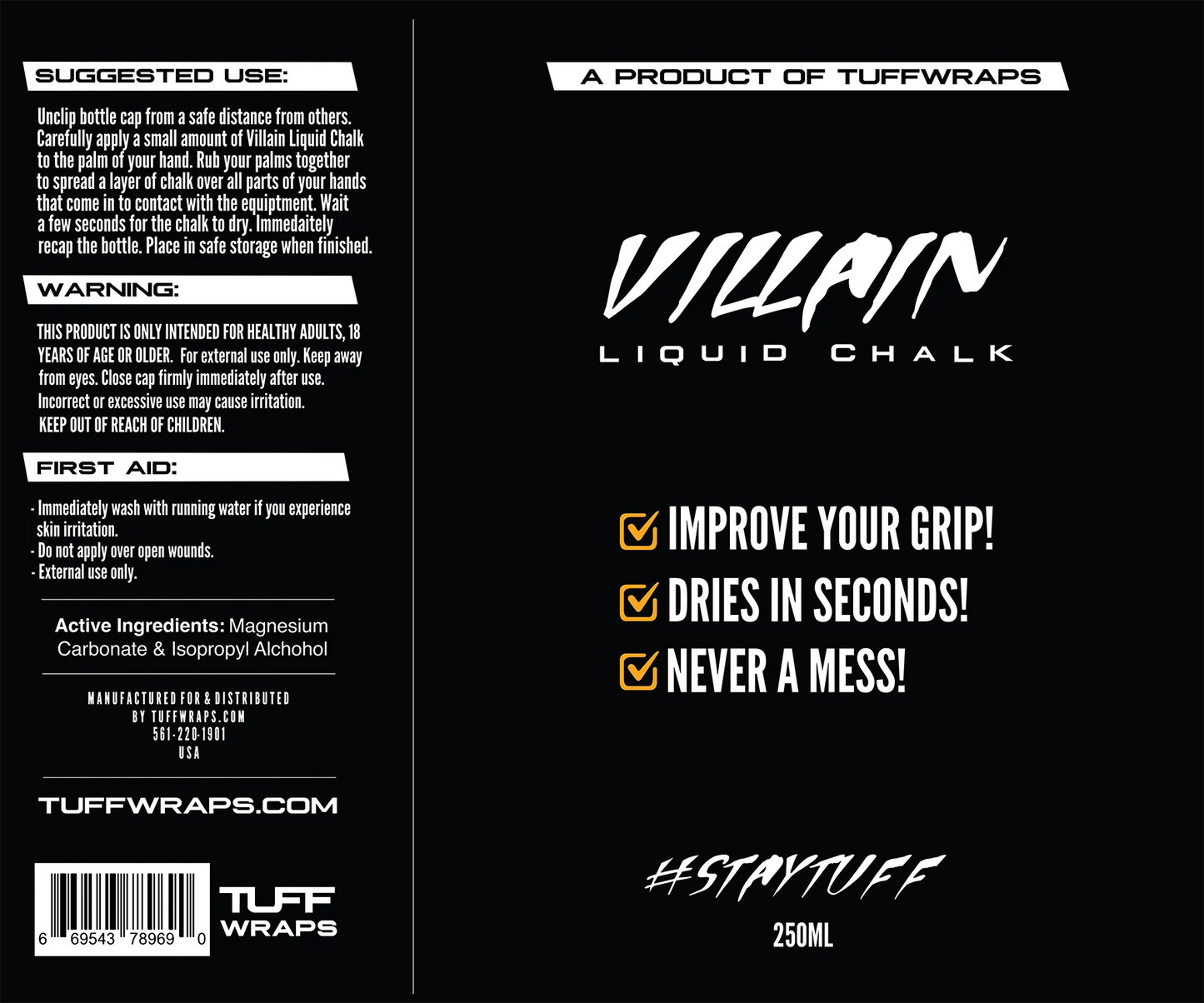 Tuff wraps Villain Liquid Chalk 250ml