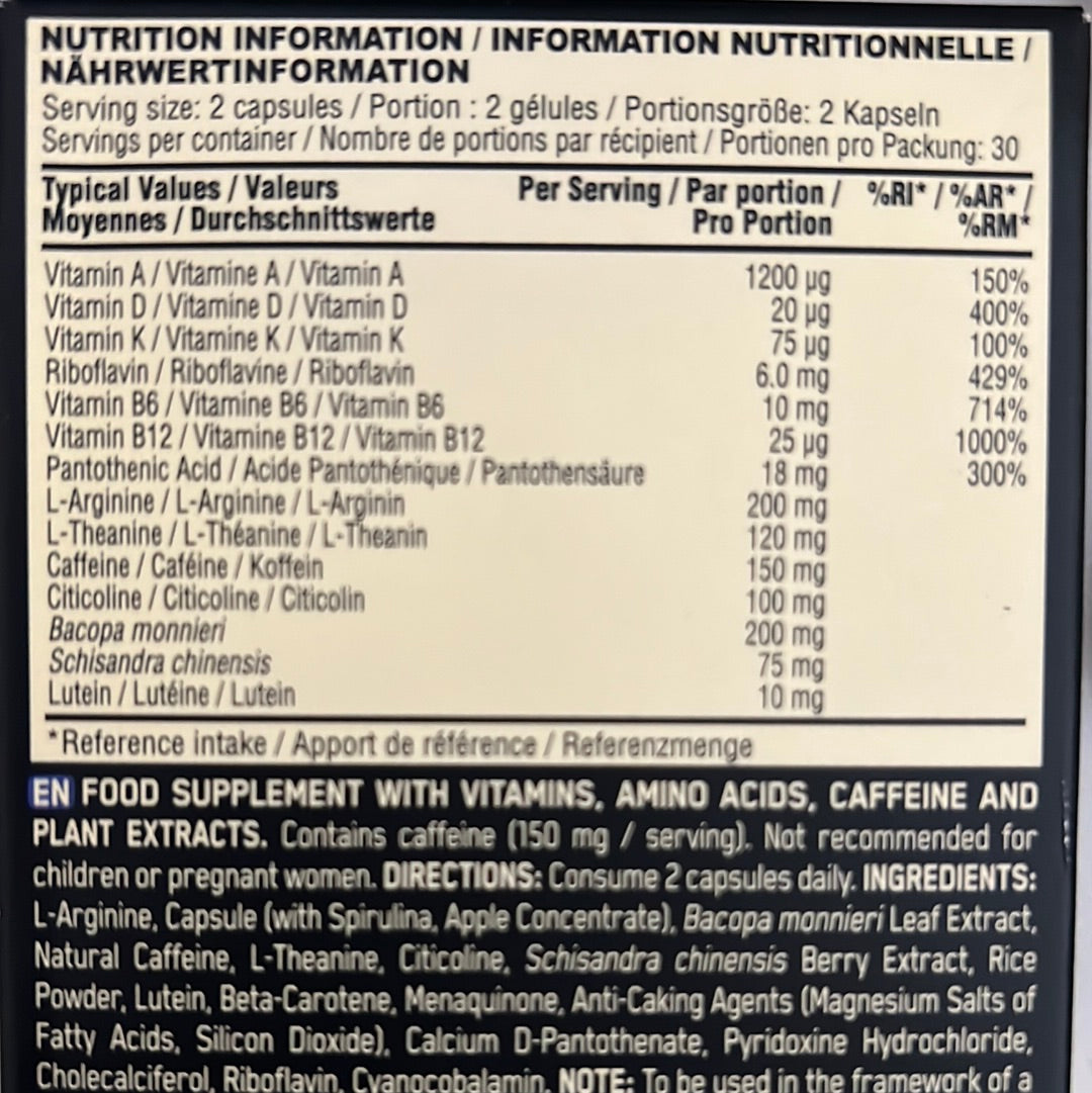Optimum Nutrition Focus Daily Support 60 capsules